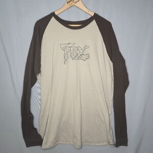 Fox Men's Long Sleeve Two Toned Brown Tee Shirt Size 2XL